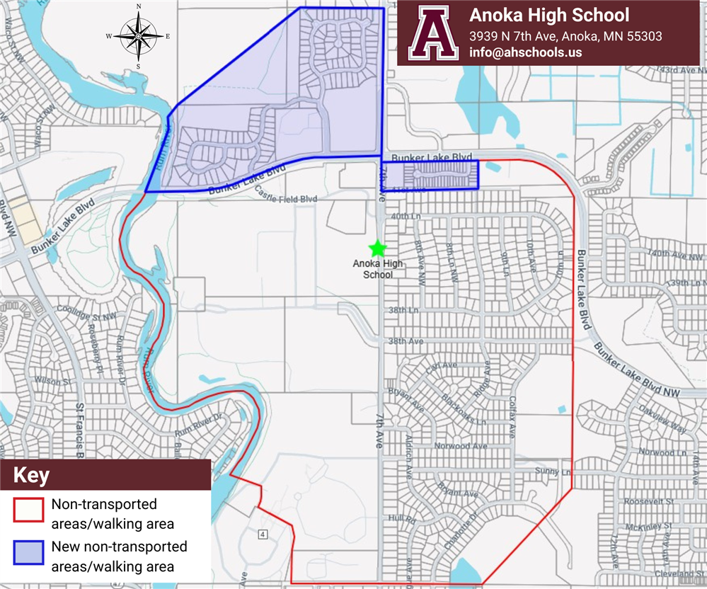Anoka High School non transported map
